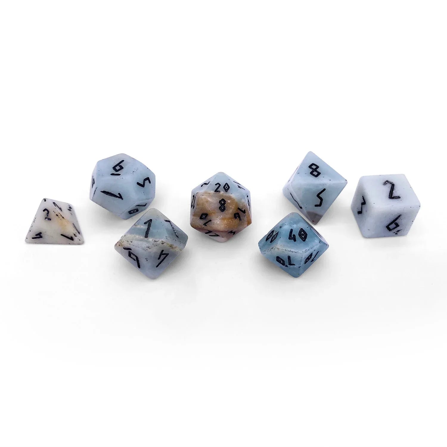 Amazonite - 7 Piece RPG Set Gemstone Dice - Out of Play