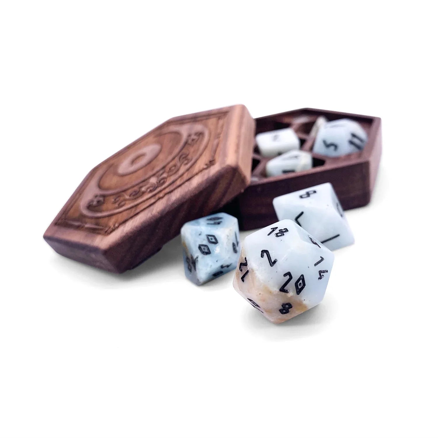 Amazonite - 7 Piece RPG Set Gemstone Dice - Out of Play