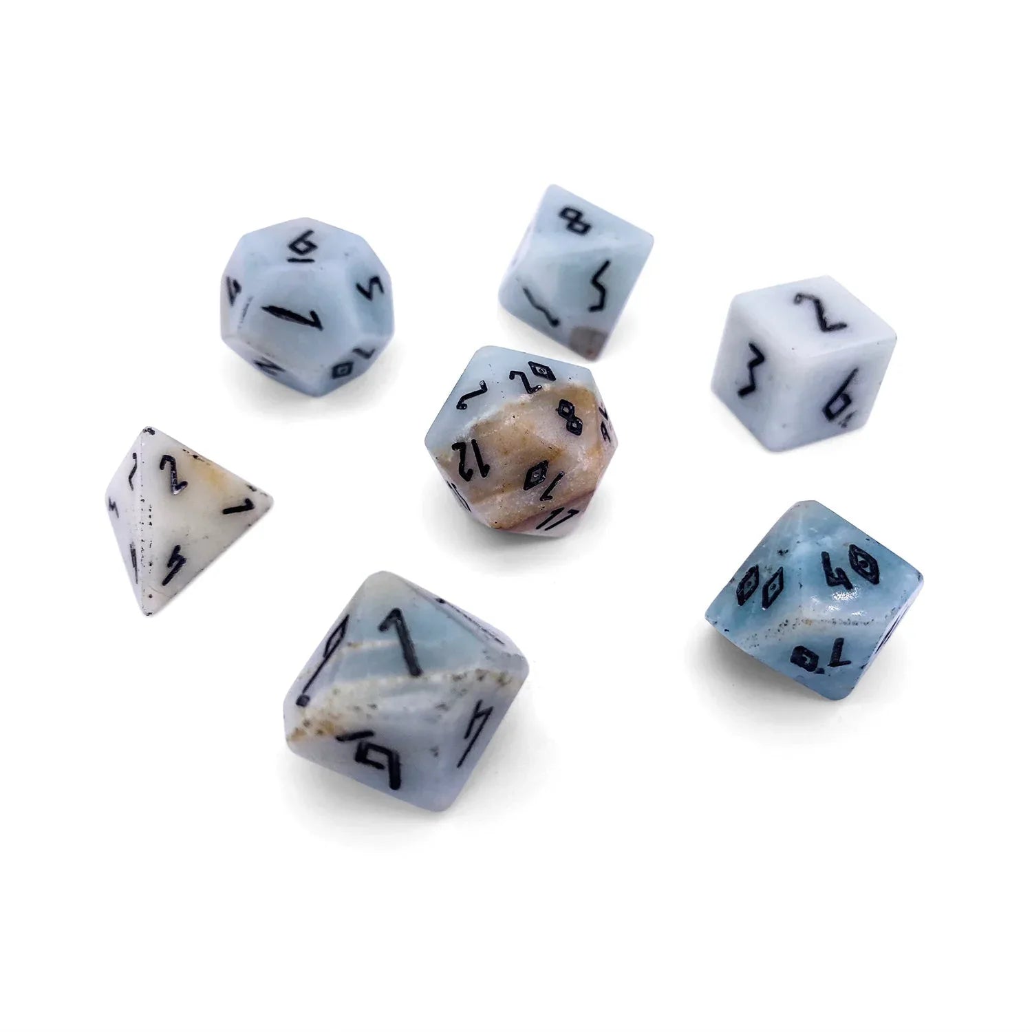 Amazonite - 7 Piece RPG Set Gemstone Dice - Out of Play