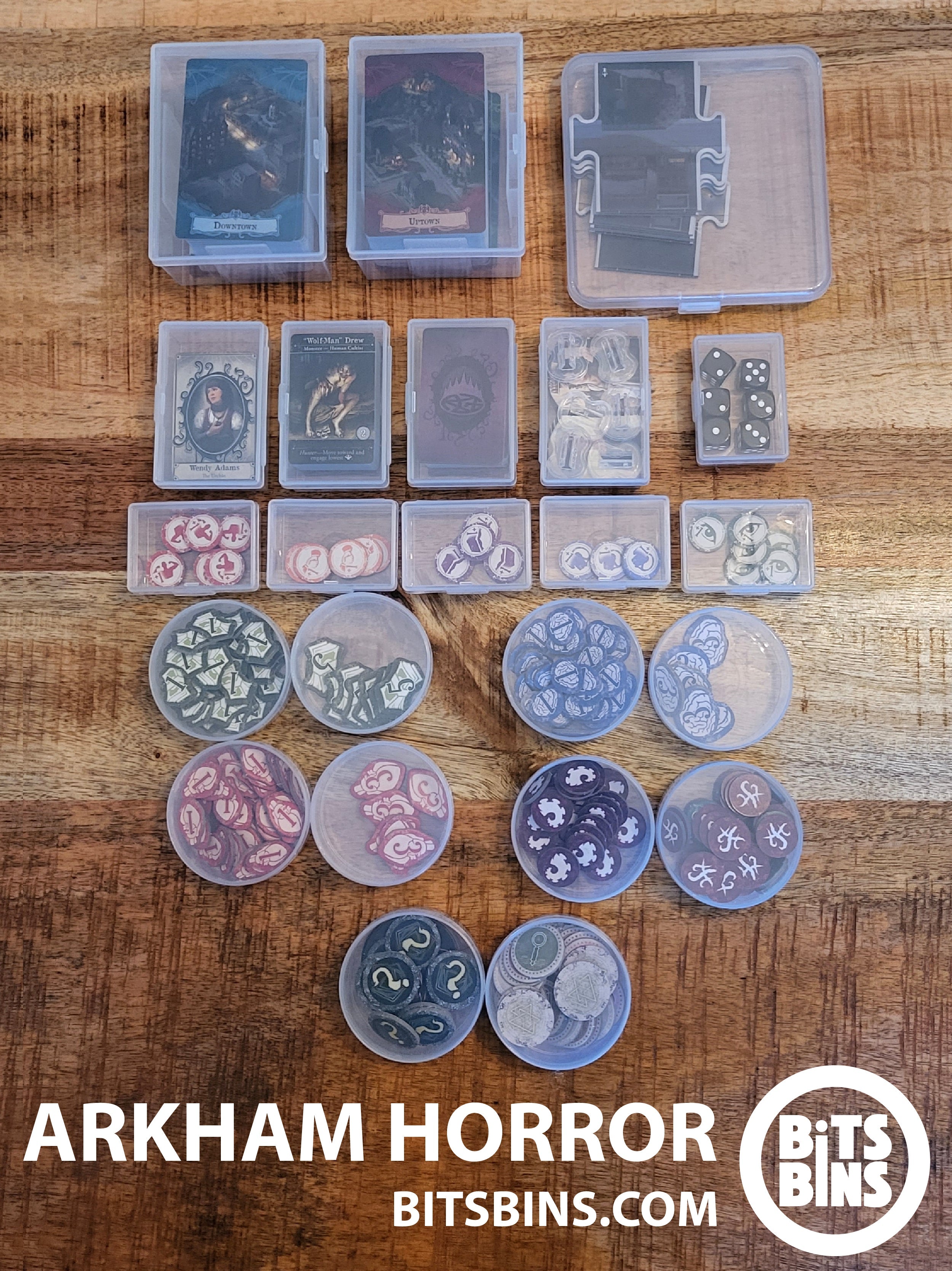 Bitsbins Arkham Horror (3rd Edition) - 10 Pods, 6 Minis, 4 Originals, 2 100+ Card Boxes, 1 Flat - Out of Play