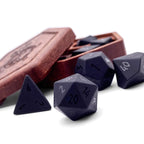 Black Obsidian - Raised 7 Piece RPG Set Gemstone Dice - Out of Play