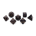 Black Striped Marble - 7 Piece RPG Set Gemstone Dice - Out of Play