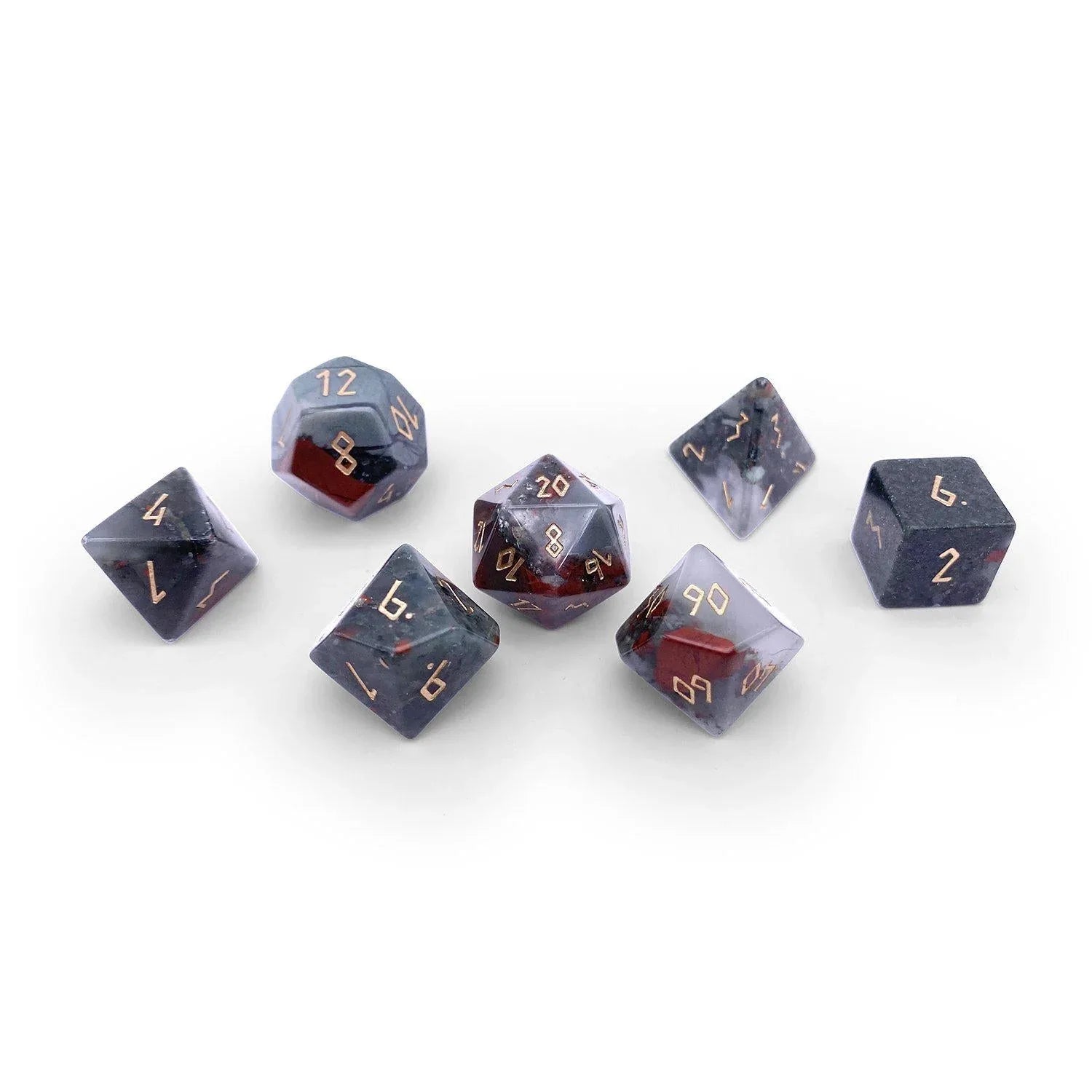 Bloodstone - 7 Piece RPG Set Gemstone Dice - Out of Play