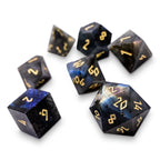 Blue Labradorite - 7 Piece RPG Set Gemstone Dice - Out of Play