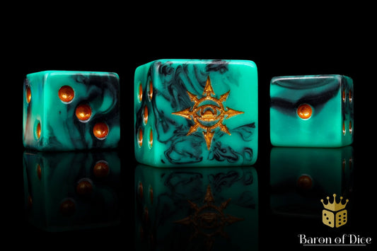 Eye of Chaos Dice - Aquamarine - Out of Play