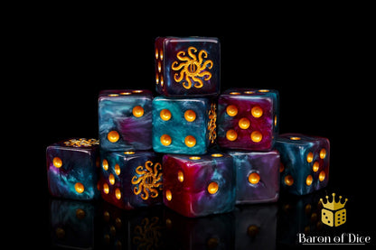 Cult of Knowledge Dice - Teal & Purple - Out of Play