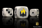 Flaming Book Dice - Out of Play