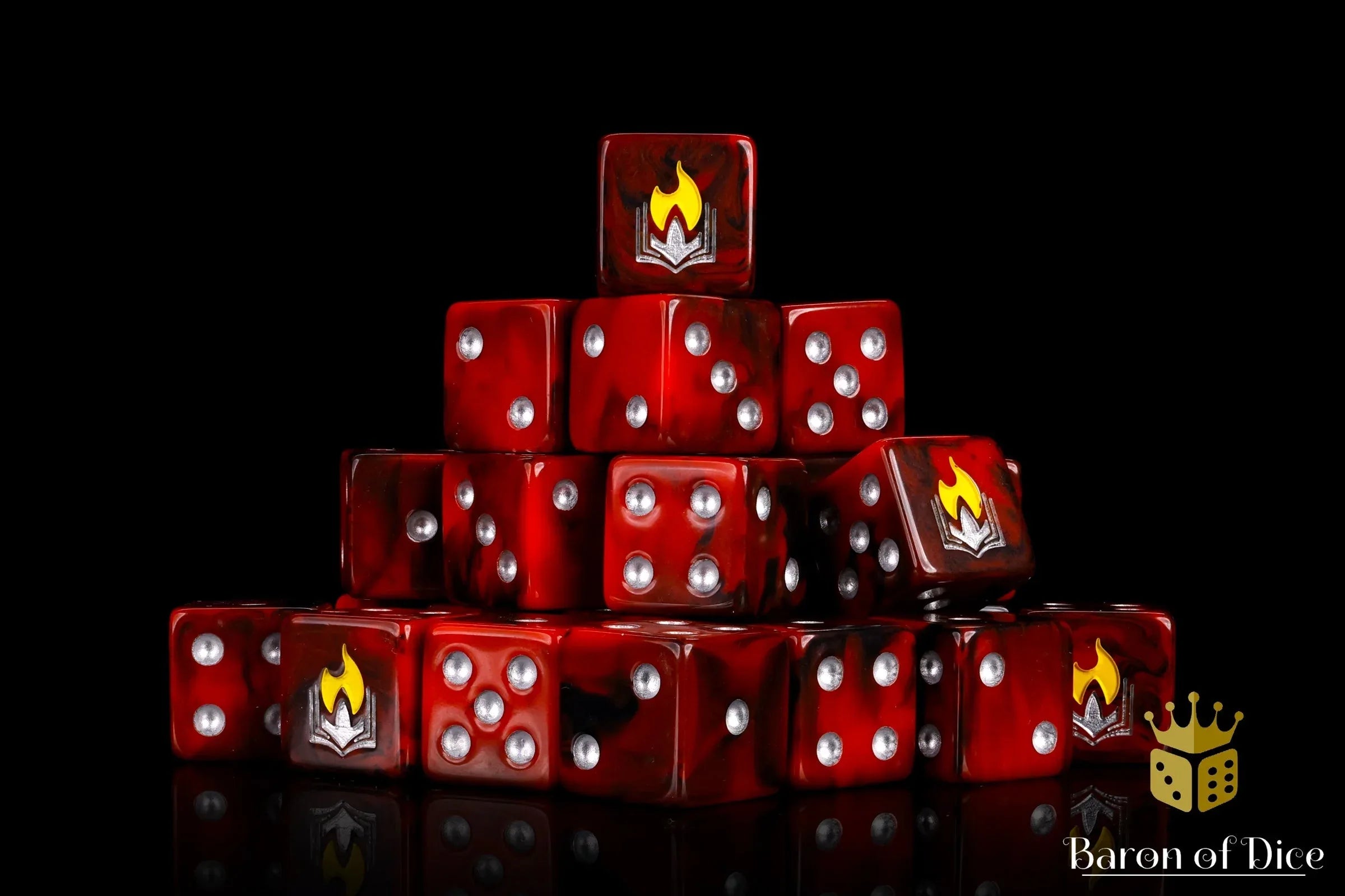 Scorched Book Dice - Out of Play
