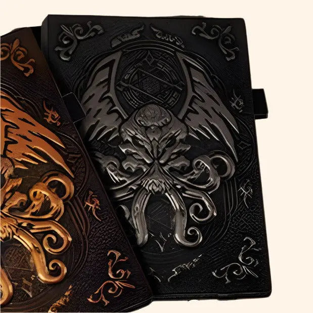 Campaign Journal with 3D Cthulhu Embossed Leather Cover - Out of Play Board Game Accessories