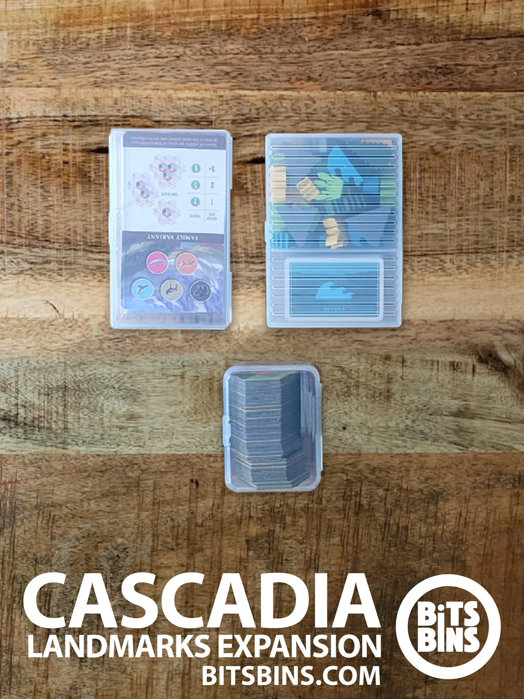 Bits Bins Cascadia/Landmarks - 1 Case, 1 Tile, 1 Tarot - Out of Play
