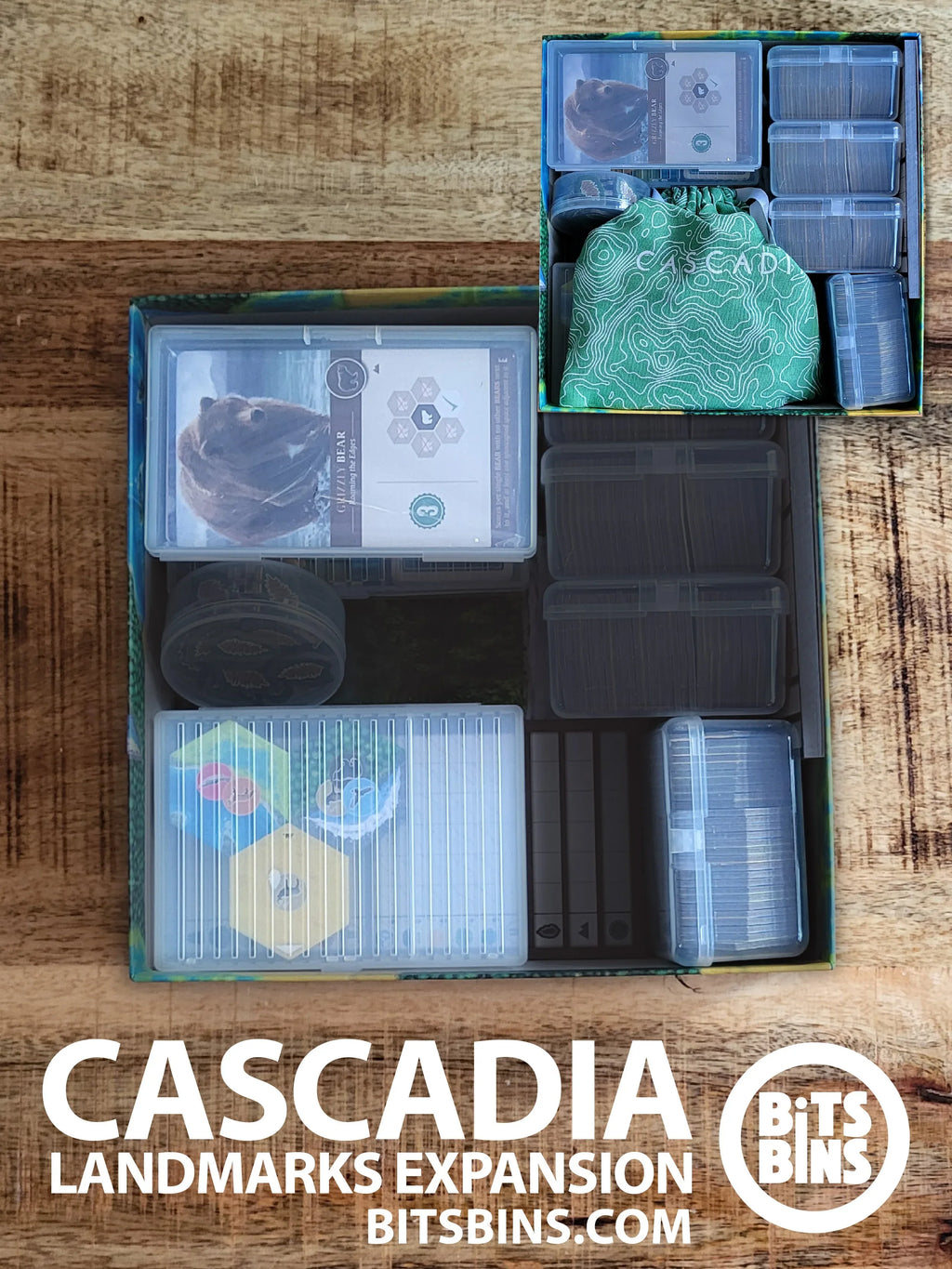 Bits Bins Cascadia/Landmarks - 1 Case, 1 Tile, 1 Tarot - Out of Play