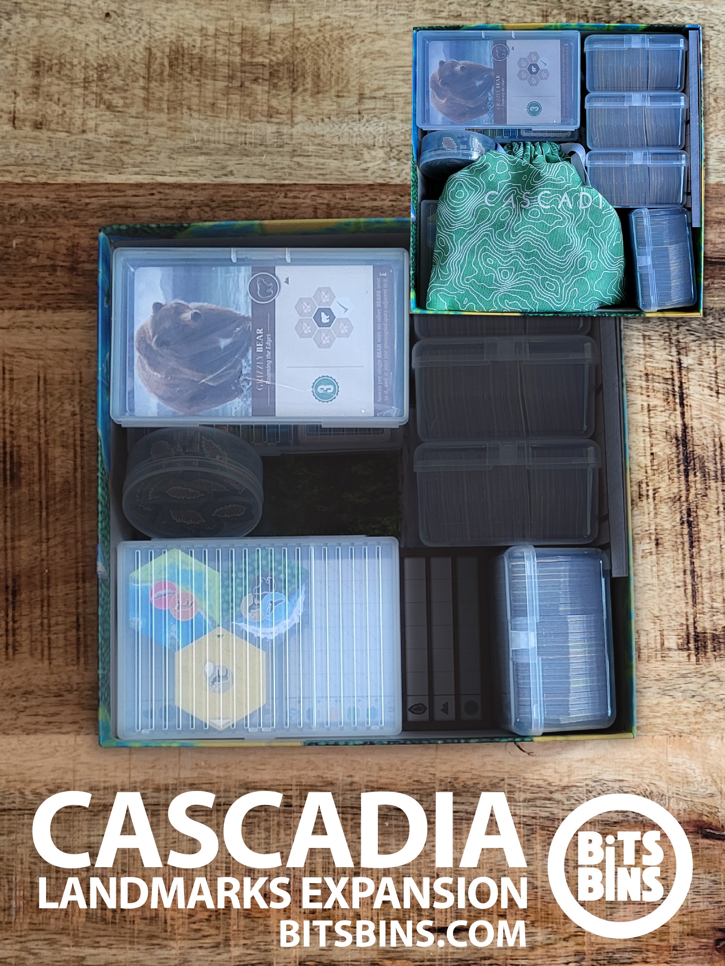 Bits Bins Cascadia/Landmarks - 1 Case, 1 Tile, 1 Tarot - Out of Play