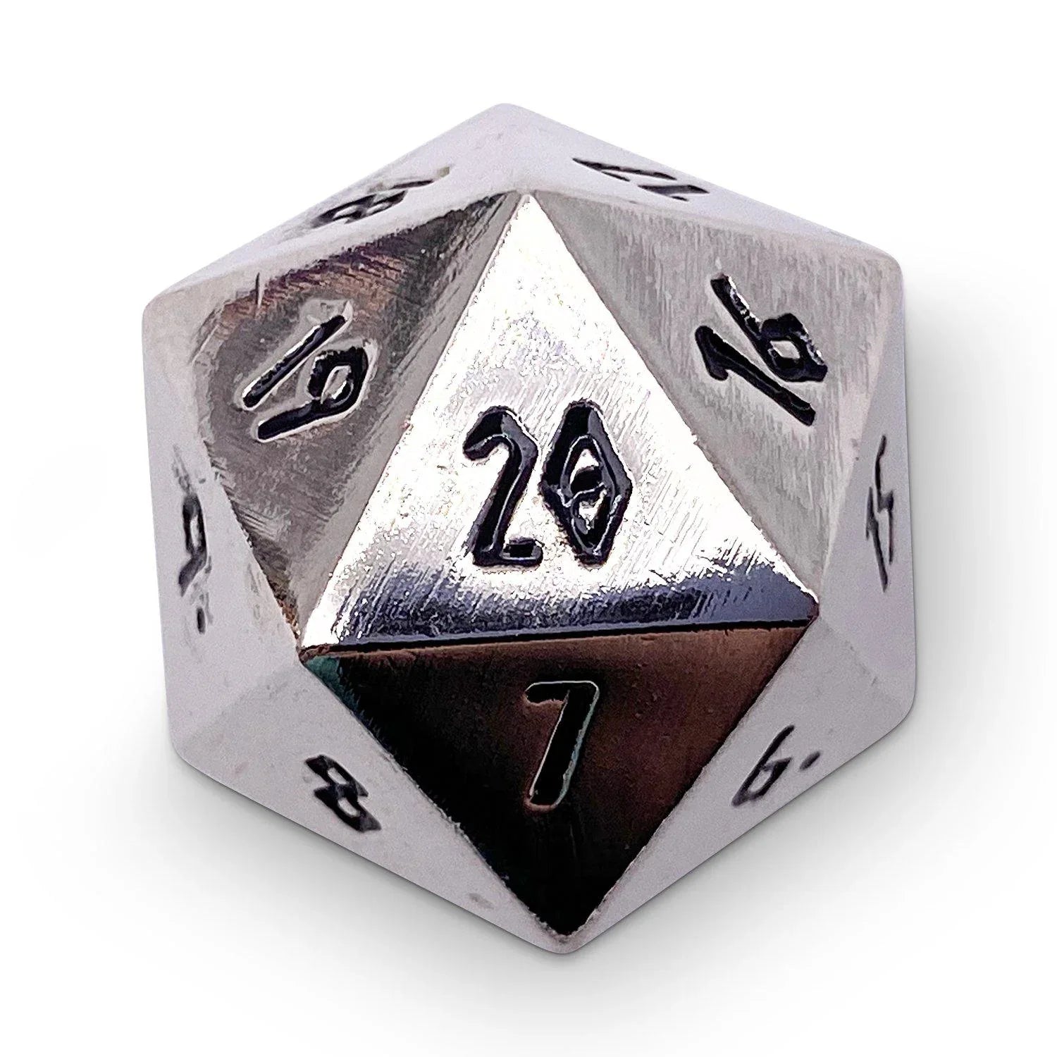 Chainmail Silver Metal Countdown Dice 25mm - Out of Play