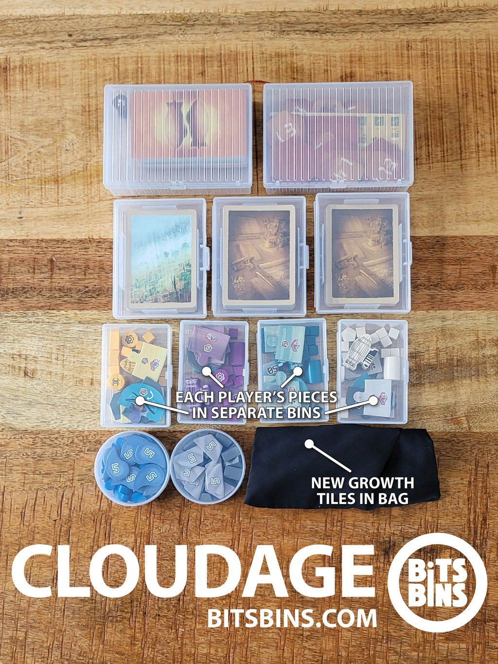 Bits Bins CLOUDAGE - 2 Pods, 4 Originals, 3 card Boxes, 2 Tarot - Out of Play