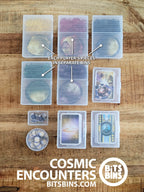 Bits Bins Cosmic Encounters - 1 Pod, 1 Mini, 2 Card Boxes, 1 100+ Card Box, 5 Tarot - Out of Play