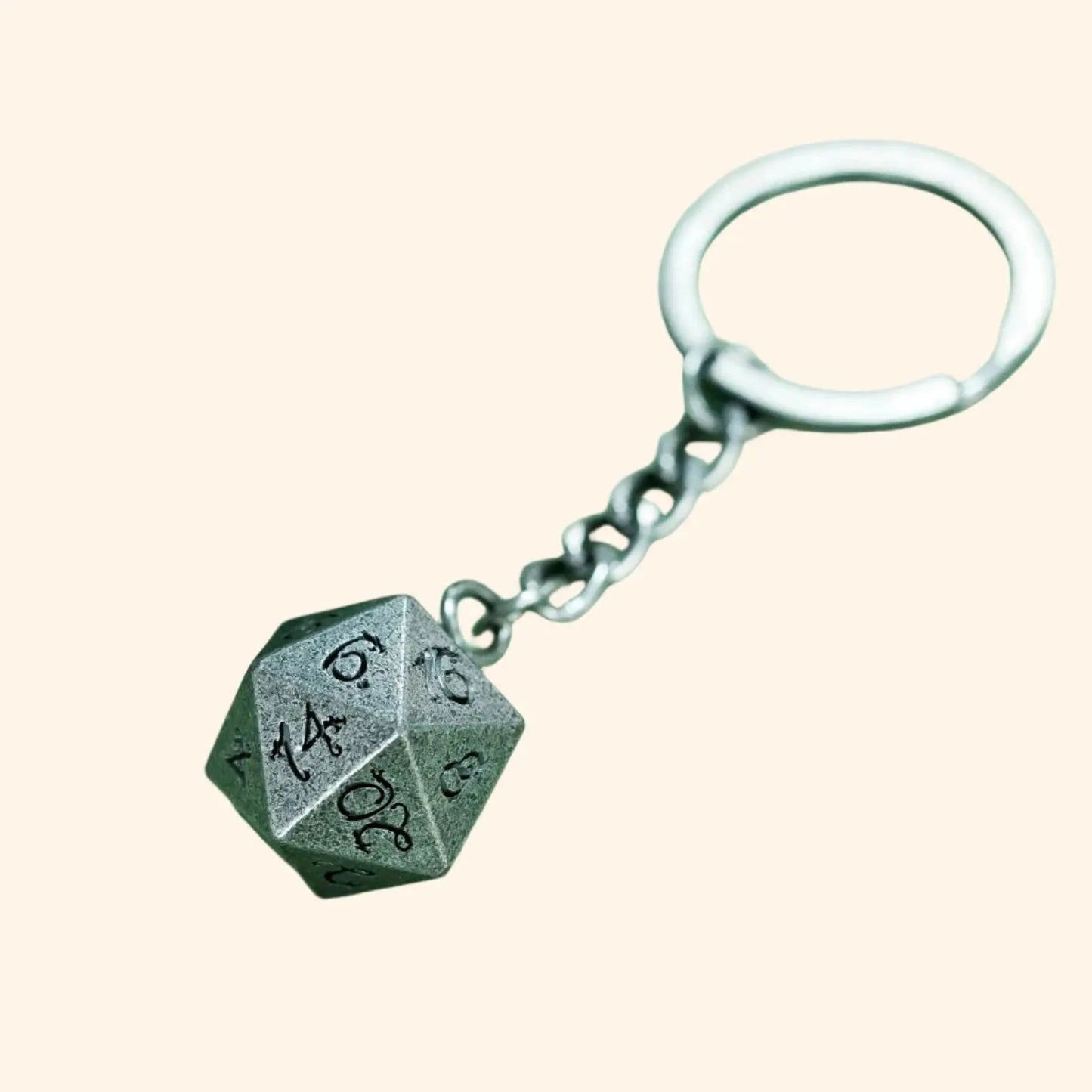 D20 Metal Dice Keychain - Out of Play Board Game Accessories