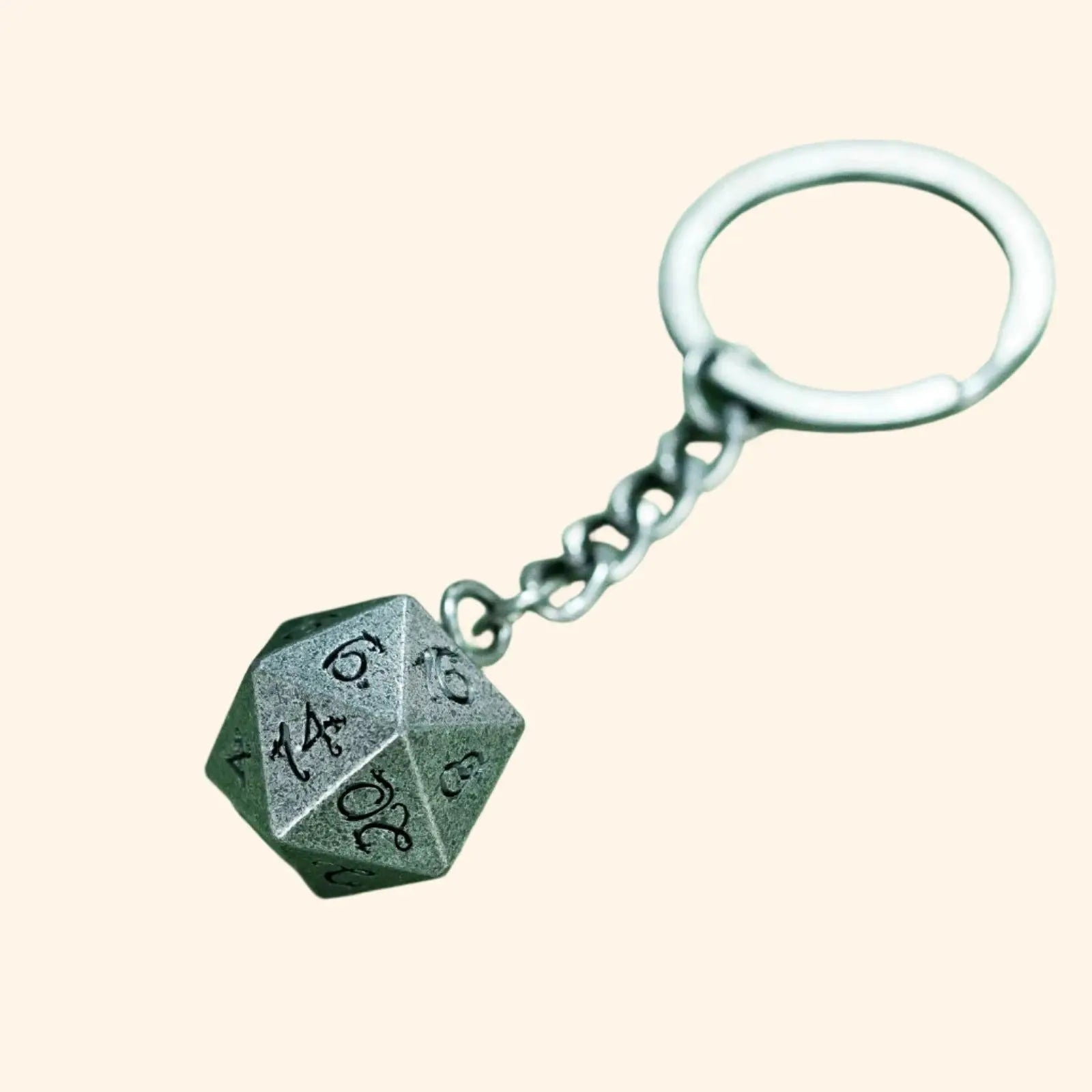 D20 Metal Dice Keychain - Out of Play Board Game Accessories