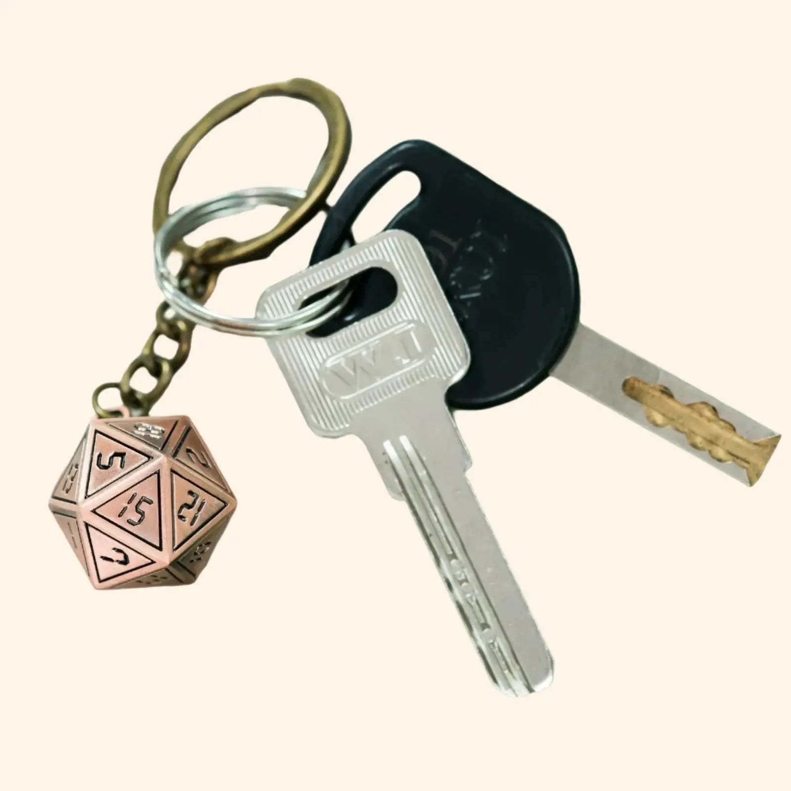 D20 Metal Dice Keychain - Out of Play Board Game Accessories