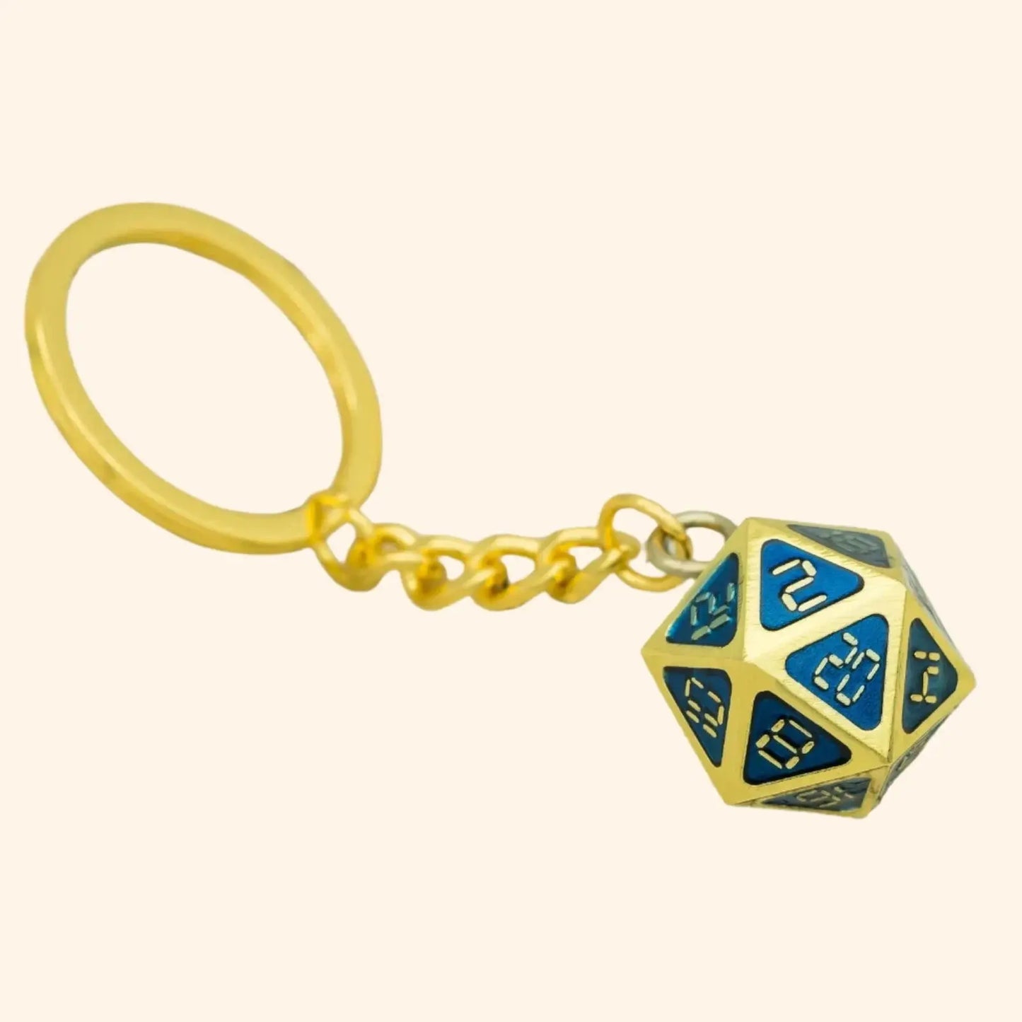 D20 Metal Dice Keychain - Out of Play Board Game Accessories