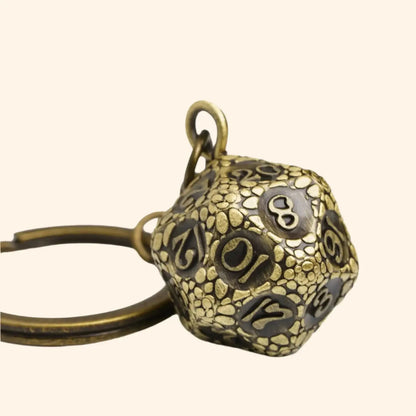 D20 Metal Dice Keychain - Out of Play Board Game Accessories