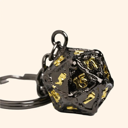 D20 Metal Dice Keychain - Out of Play Board Game Accessories