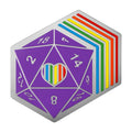 D20 Retro Rainbow Dice Die - Hard Enamel Adventure Dice Pin Metal by Norse Foundry - Out of Play
