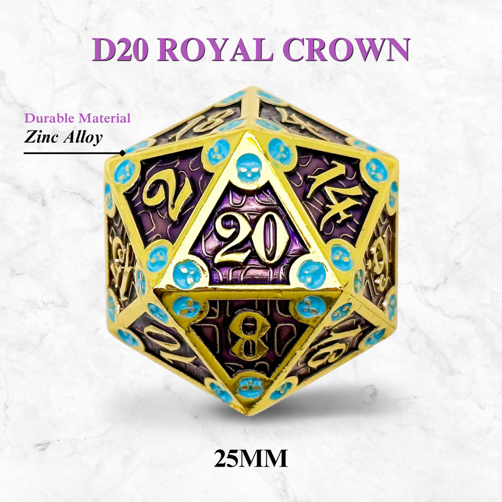 Dungeon Delve Runestones™ - 25mm D20 - Royal Crown - Out of Play