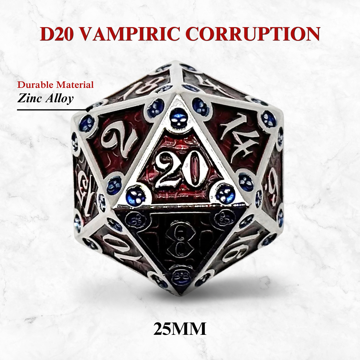 Dungeon Delve Runestones™ - 25mm D20 - Vampiric Corruption - Out of Play