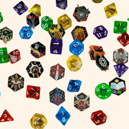 DND 5E Character Class and DM Hard Enamel Pins Set of 15 - Out of Play Board Game Accessories