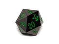 35mm Over Sized Gunmetal Green D20 Dice - Out of Play