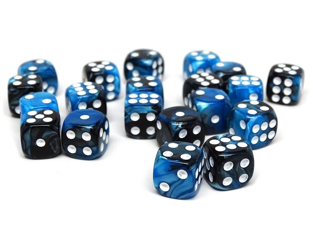 12mm D6 Dice - Black Ice - 25 Count Bag - Out of Play