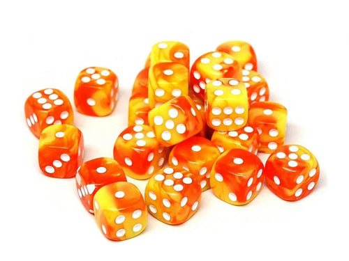 12mm D6 Dice - Blazing Sun - 25 Count Bag - Out of Play