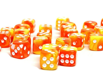 12mm D6 Dice - Blazing Sun - 25 Count Bag Easy Roller Dice Company
