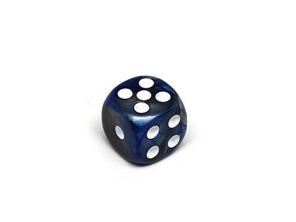 12mm D6 Dice - Blue and Silver Granite - 25 Count Bag Easy Roller Dice Company