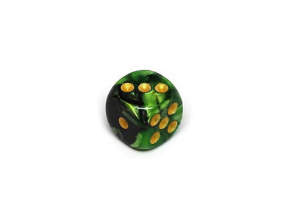 12mm D6 Dice - Green and Black Swirl - 25 Count Bag Easy Roller Dice Company