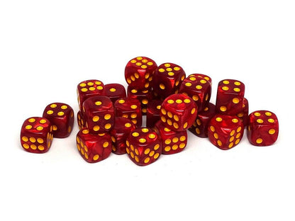 12mm D6 Dice - Fire Swirl - 25 Count Bag - Out of Play