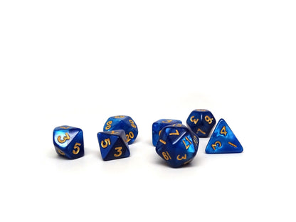 10mm Black and Blue Mini Dice Set Easy Roller Dice Company