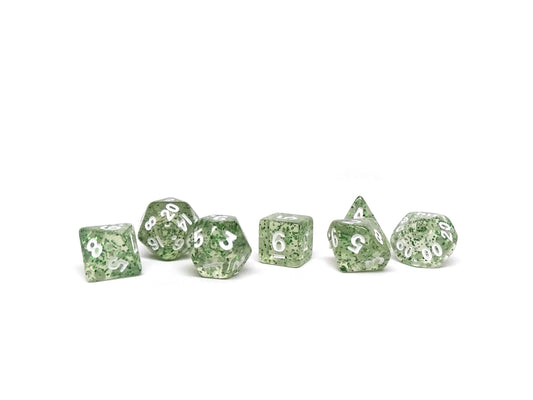 10mm Green Sparkle Mini Dice Set Easy Roller Dice Company