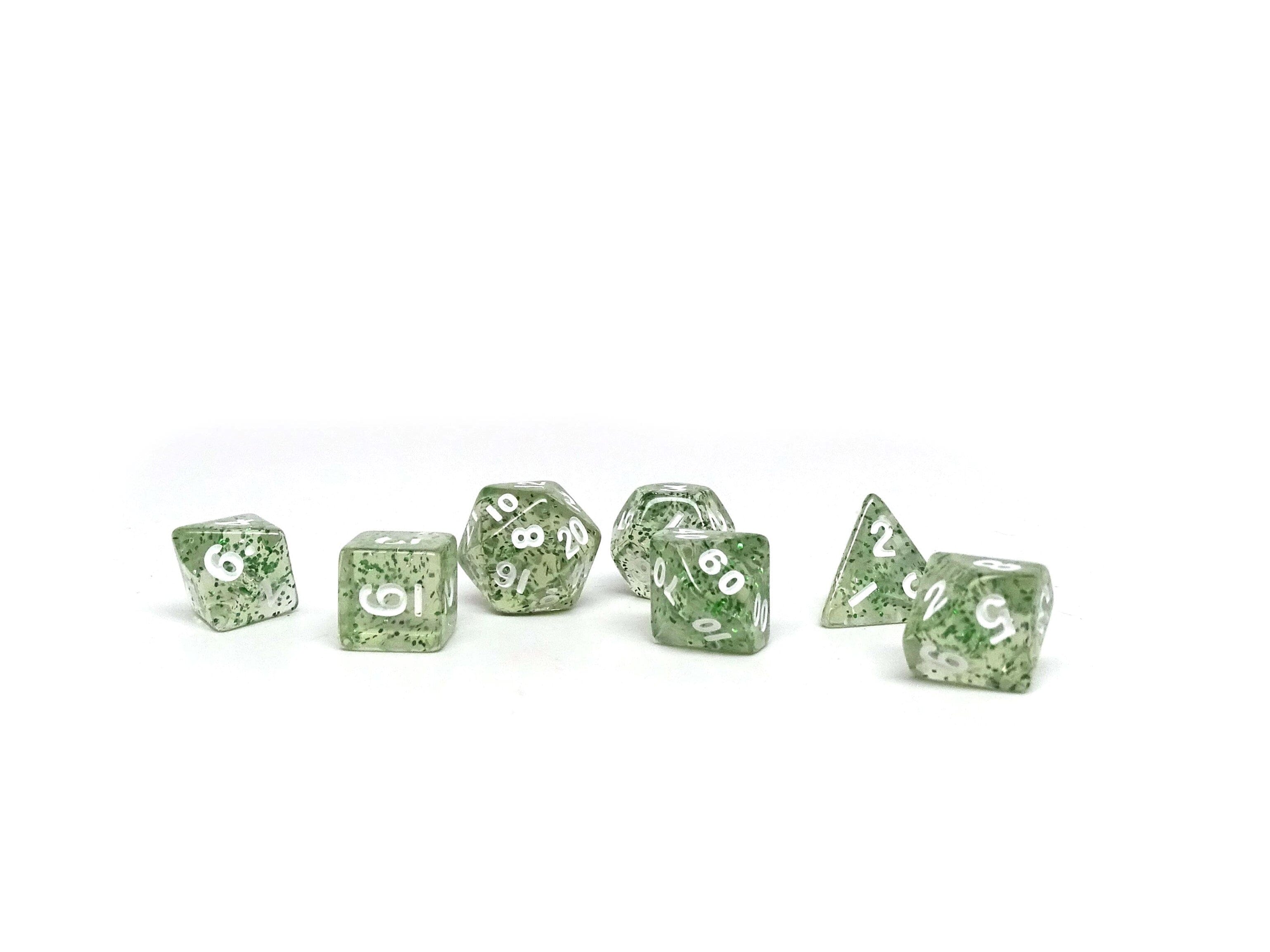 10mm Green Sparkle Mini Dice Set - Out of Play