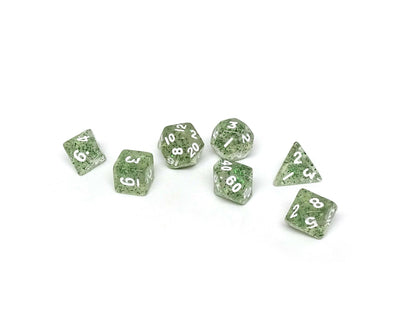 10mm Green Sparkle Mini Dice Set Easy Roller Dice Company
