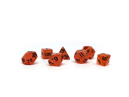10mm Orange Glow in the Dark Mini Dice Set Easy Roller Dice Company