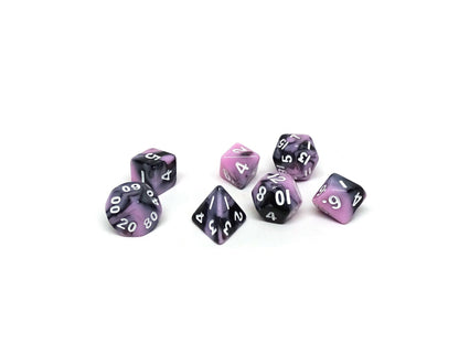 10mm Pink and Black Swirl Mini Dice Set Easy Roller Dice Company