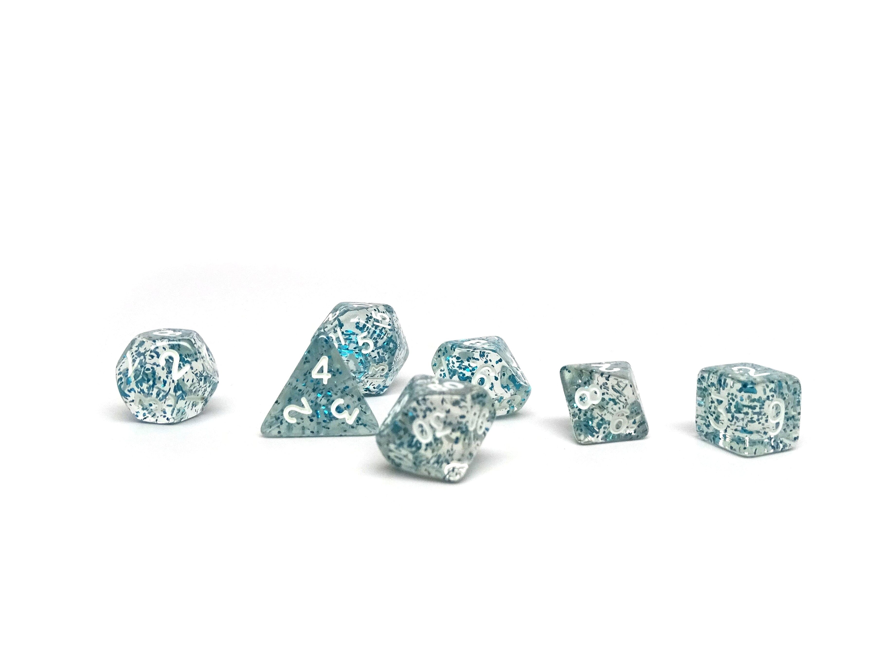 10mm Blue Sparkle Mini Dice Set - Out of Play