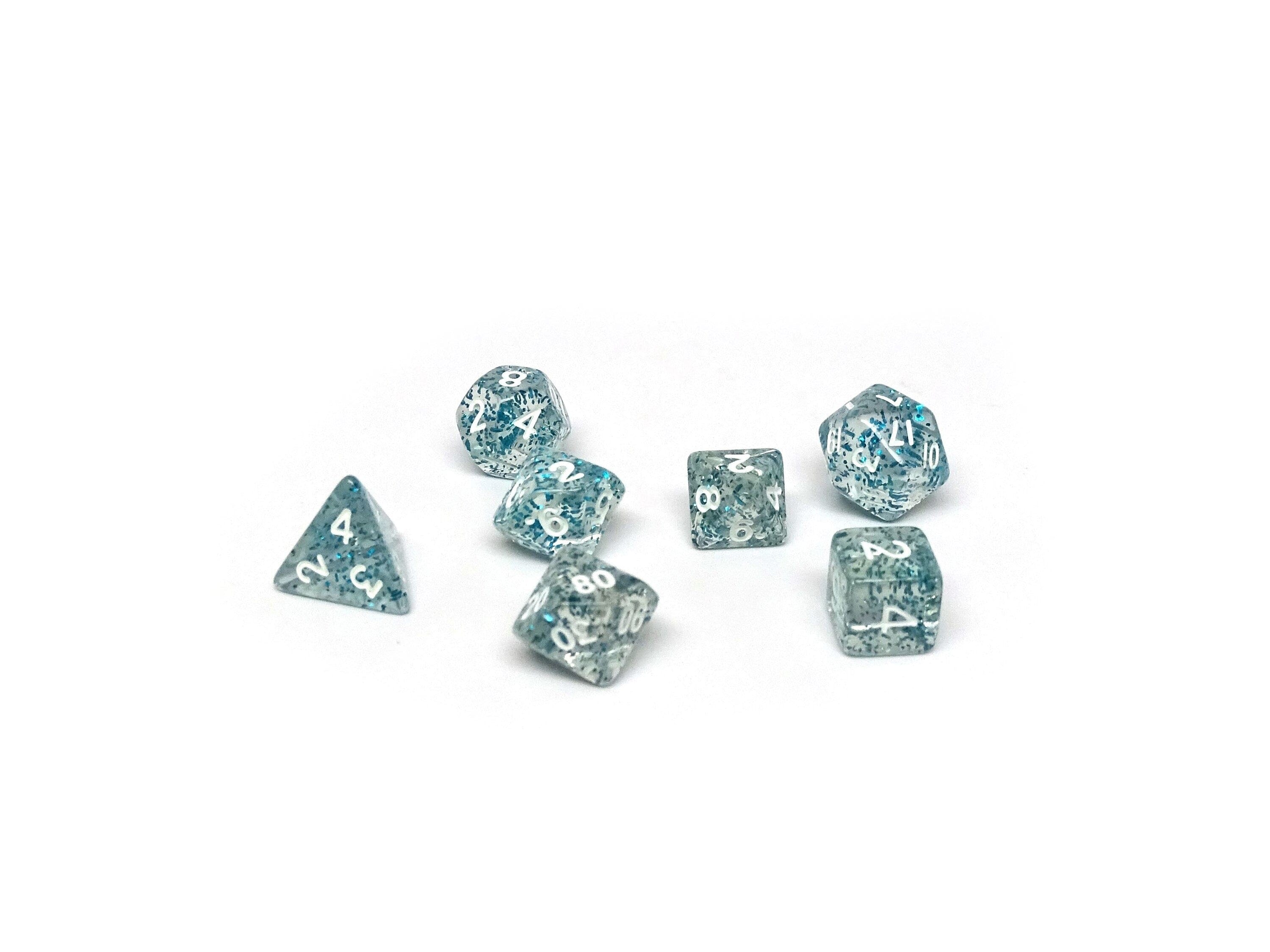 10mm Blue Sparkle Mini Dice Set - Out of Play