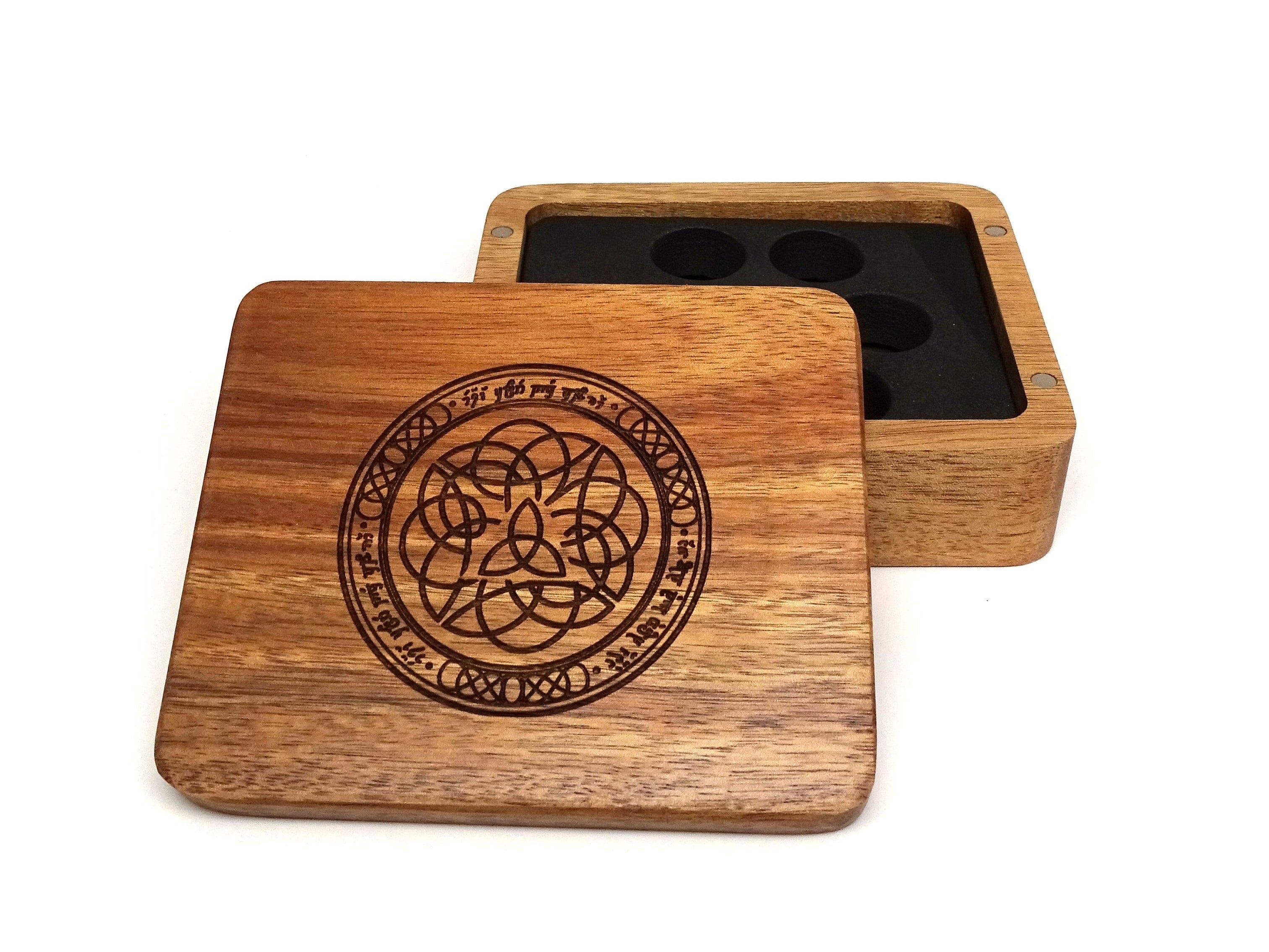 Elven Runes Wooden Dice Case - Out of Play