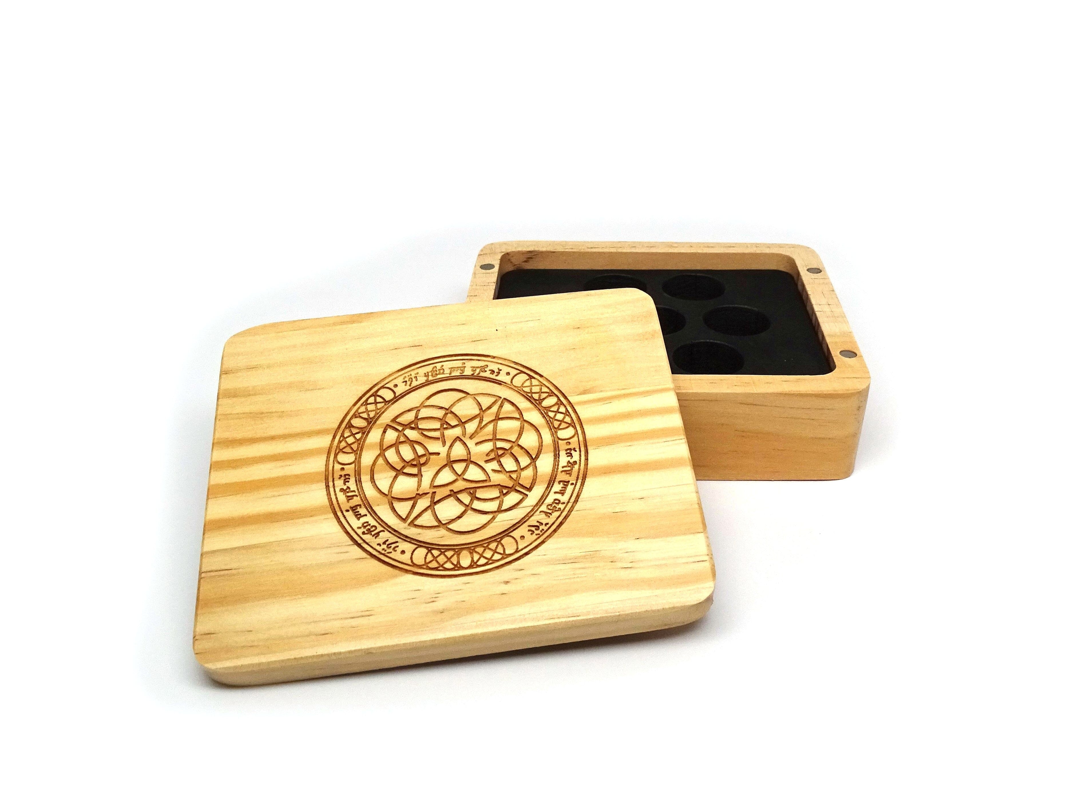 Elven Runes Wooden Dice Case - Out of Play