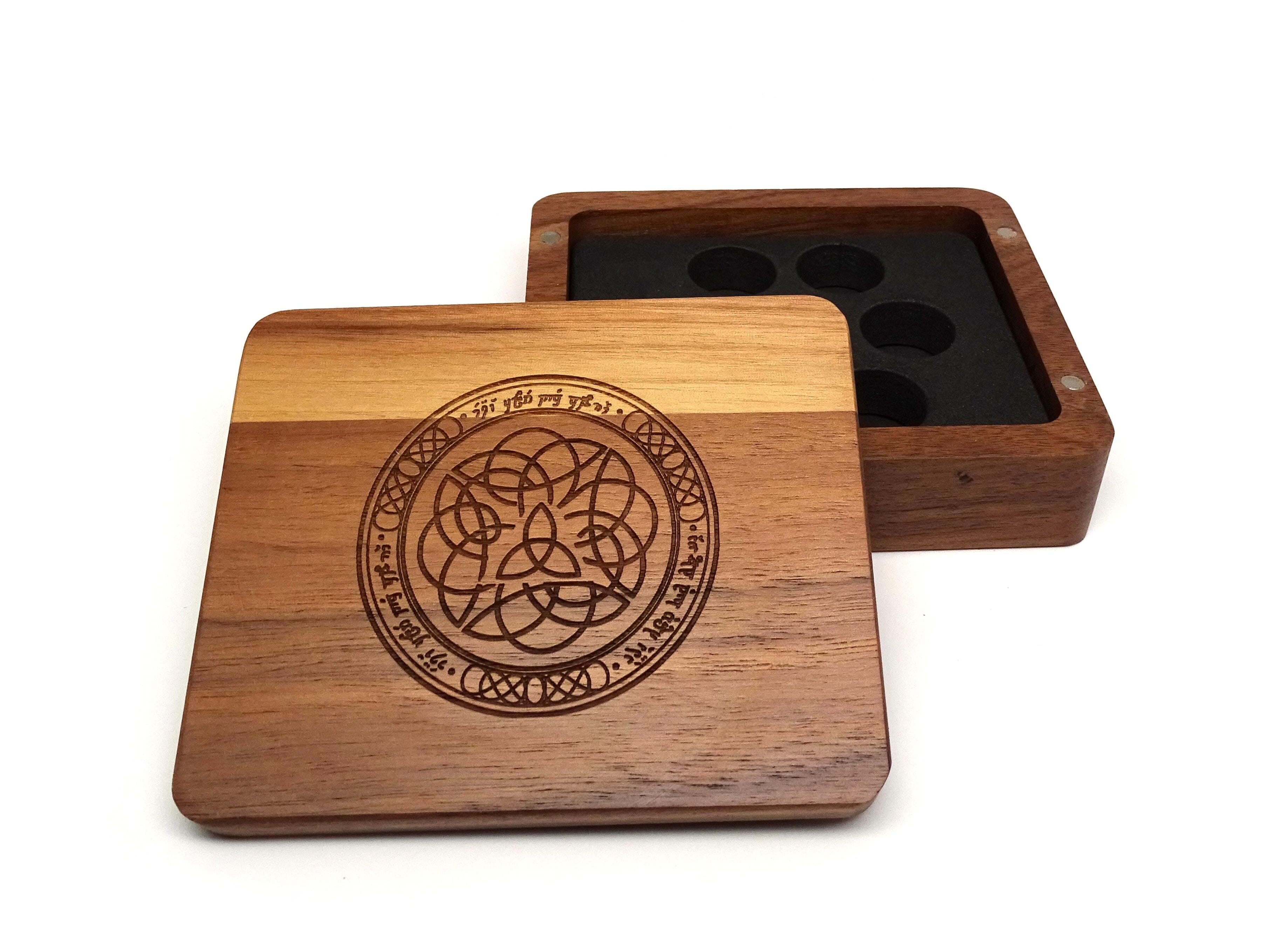 Elven Runes Wooden Dice Case - Out of Play
