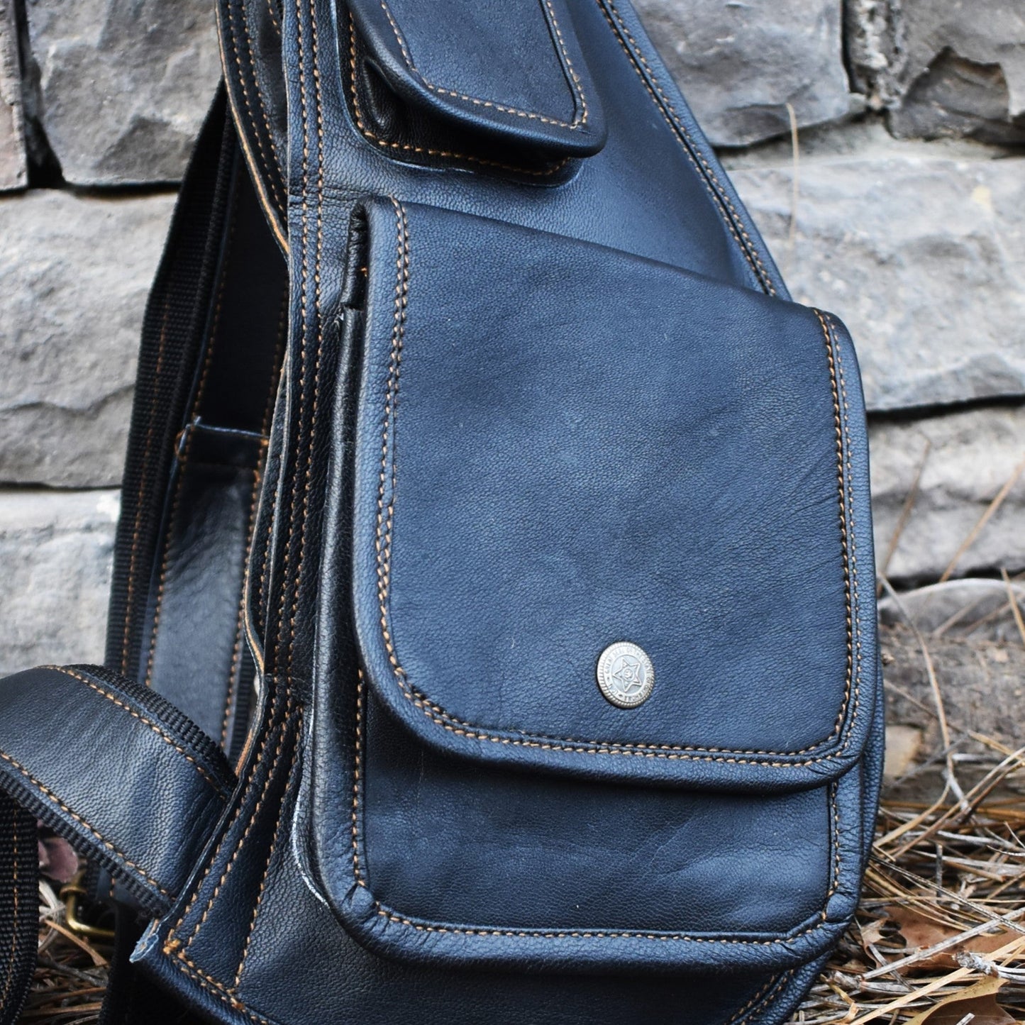 Goatskin Leather Sling Bag - Out of Play Misty Mountain Gaming