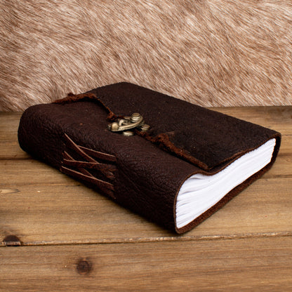Natural Edge Buffalo Leather Journal - Out of Play Misty Mountain Gaming