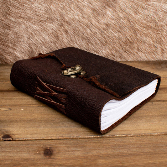 Natural Edge Buffalo Leather Journal - Out of Play Misty Mountain Gaming